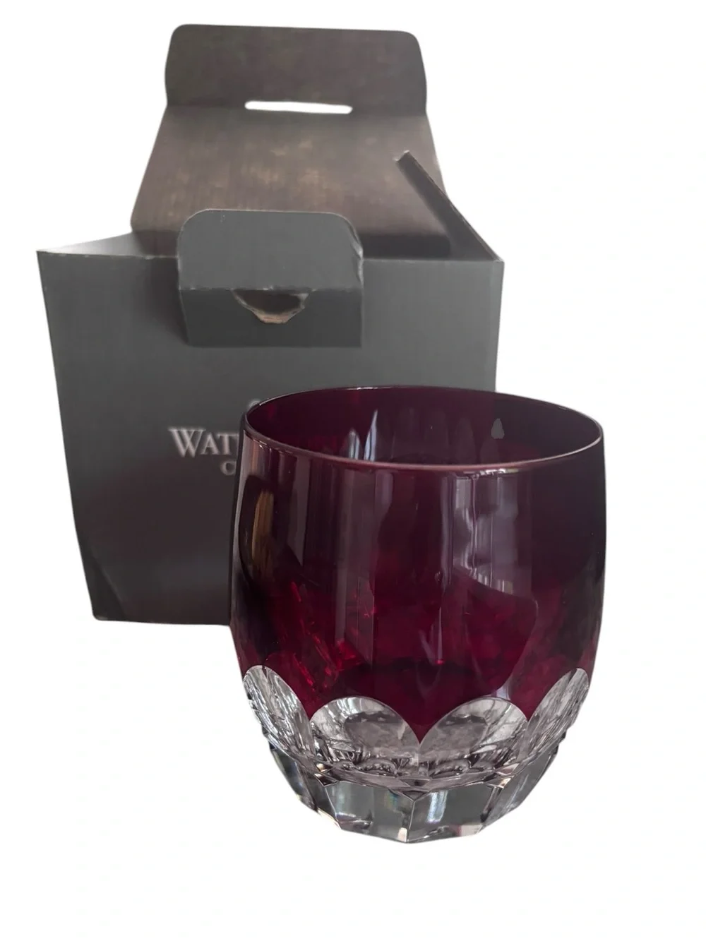 Waterford Crystal Talon Tumbler- Red Double Old Fashioned. New!